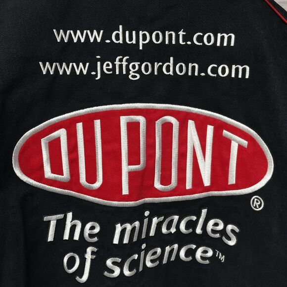 Jeff Hamilton NASCAR Jacket Mens 2XL XXL Black 24 Jeff Gordon Flames VINTAGE - Picture 11 of 15